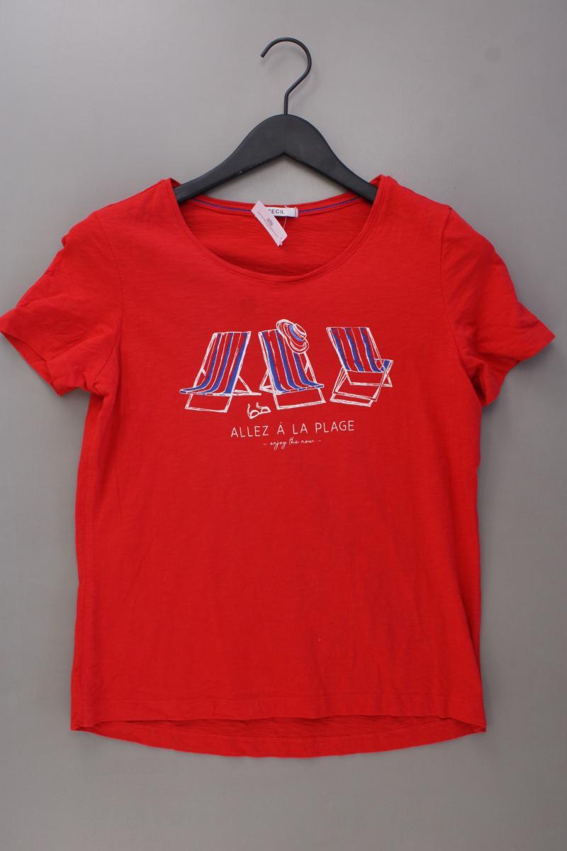 Cecil Printshirt Gr. 38 Kurzarm rot