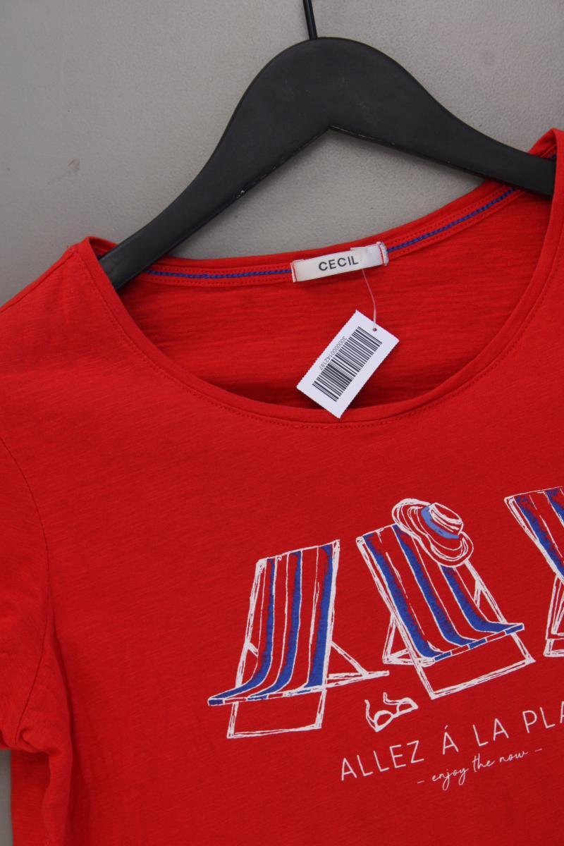 Cecil Printshirt Gr. 38 Kurzarm rot