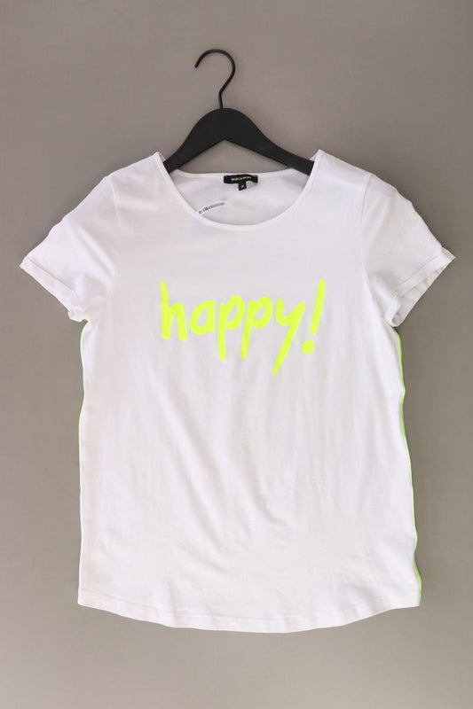 More&More Printshirt Gr. 38 neuwertig Kurzarm weiß aus Baumwolle
