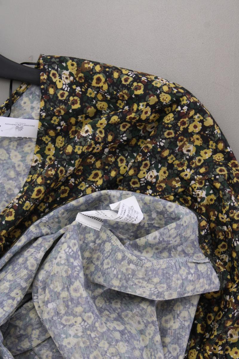 Pull&Bear Midikleid Gr. XS mit Blumenmuster neuwertig 3/4 Ärmel gelb