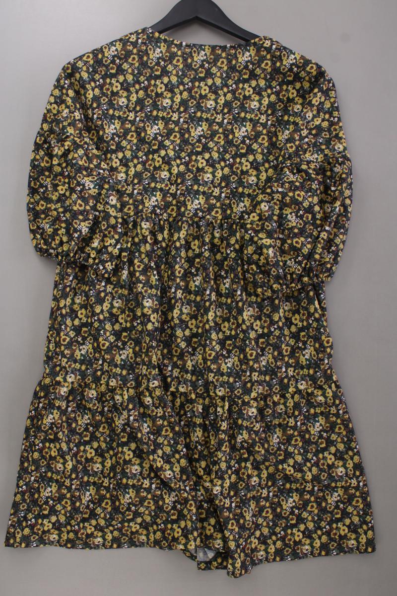Pull&Bear Midikleid Gr. XS mit Blumenmuster neuwertig 3/4 Ärmel gelb