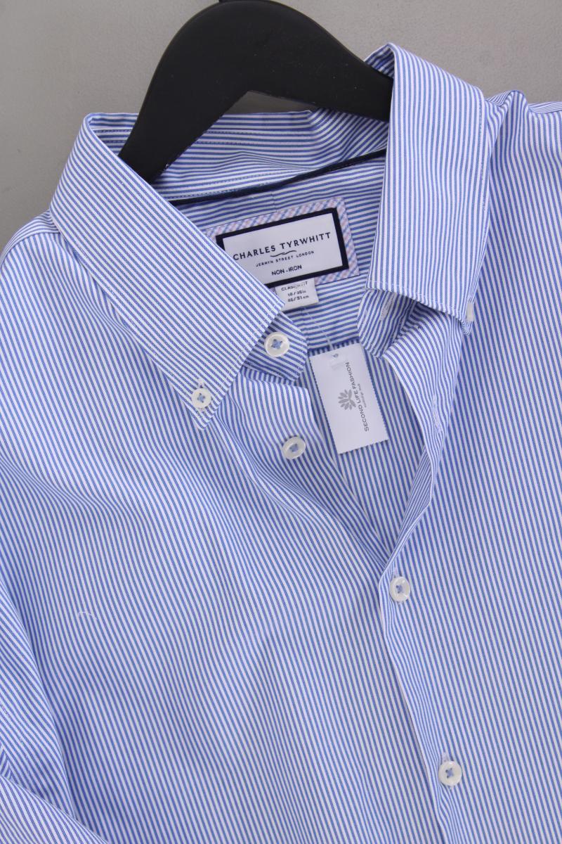 CHARLES TYRWHITT Langarmhemd für Herren Gr. Hemdgröße 46 gestreift blau