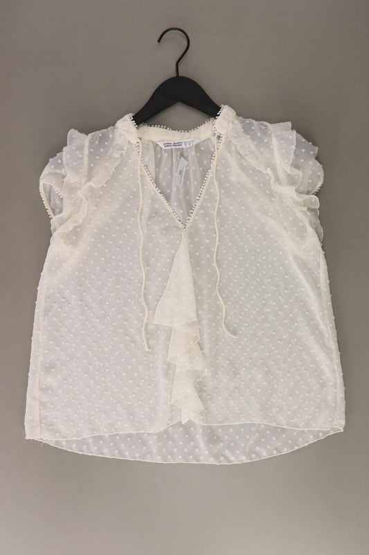 Zara Kurzarmbluse Gr. XS creme aus Polyester
