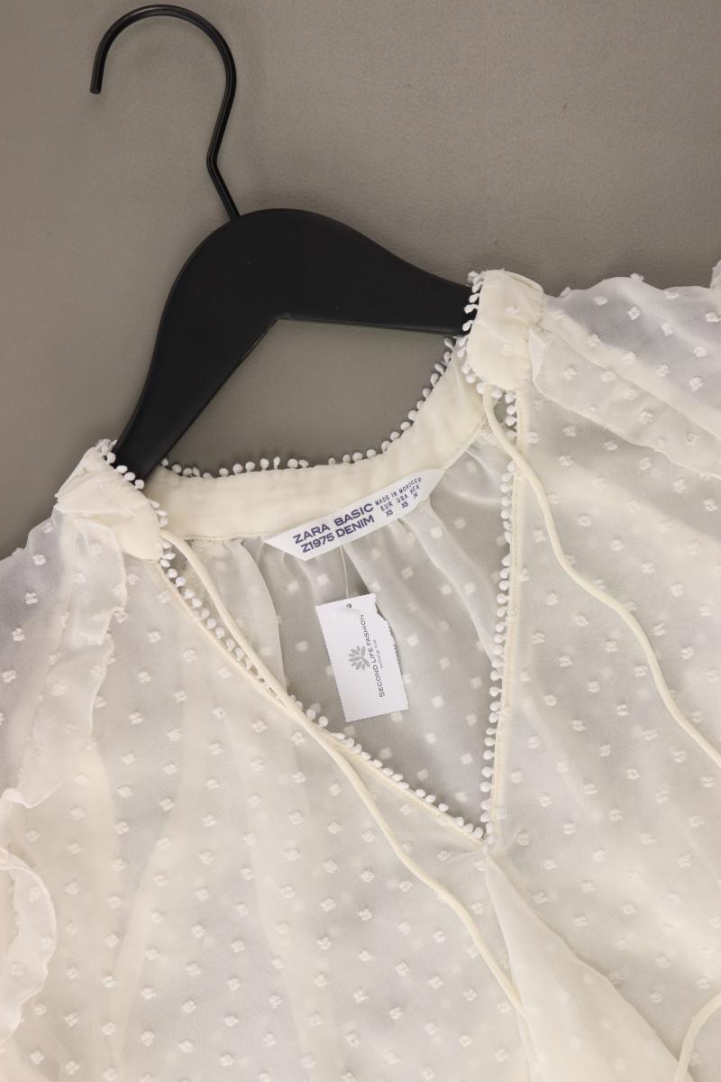Zara Kurzarmbluse Gr. XS creme aus Polyester