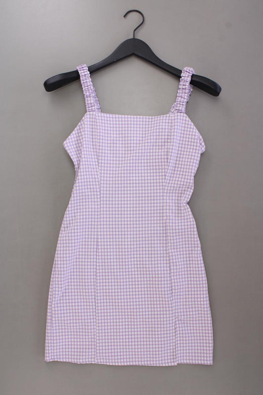 Pull&Bear Trägerkleid Gr. S kariert lila aus Viskose