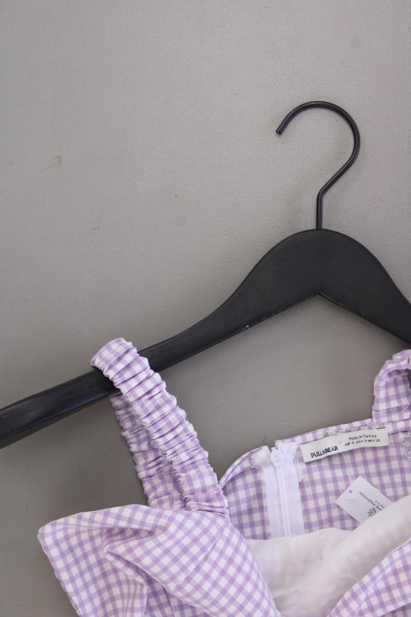 Pull&Bear Trägerkleid Gr. S kariert lila aus Viskose