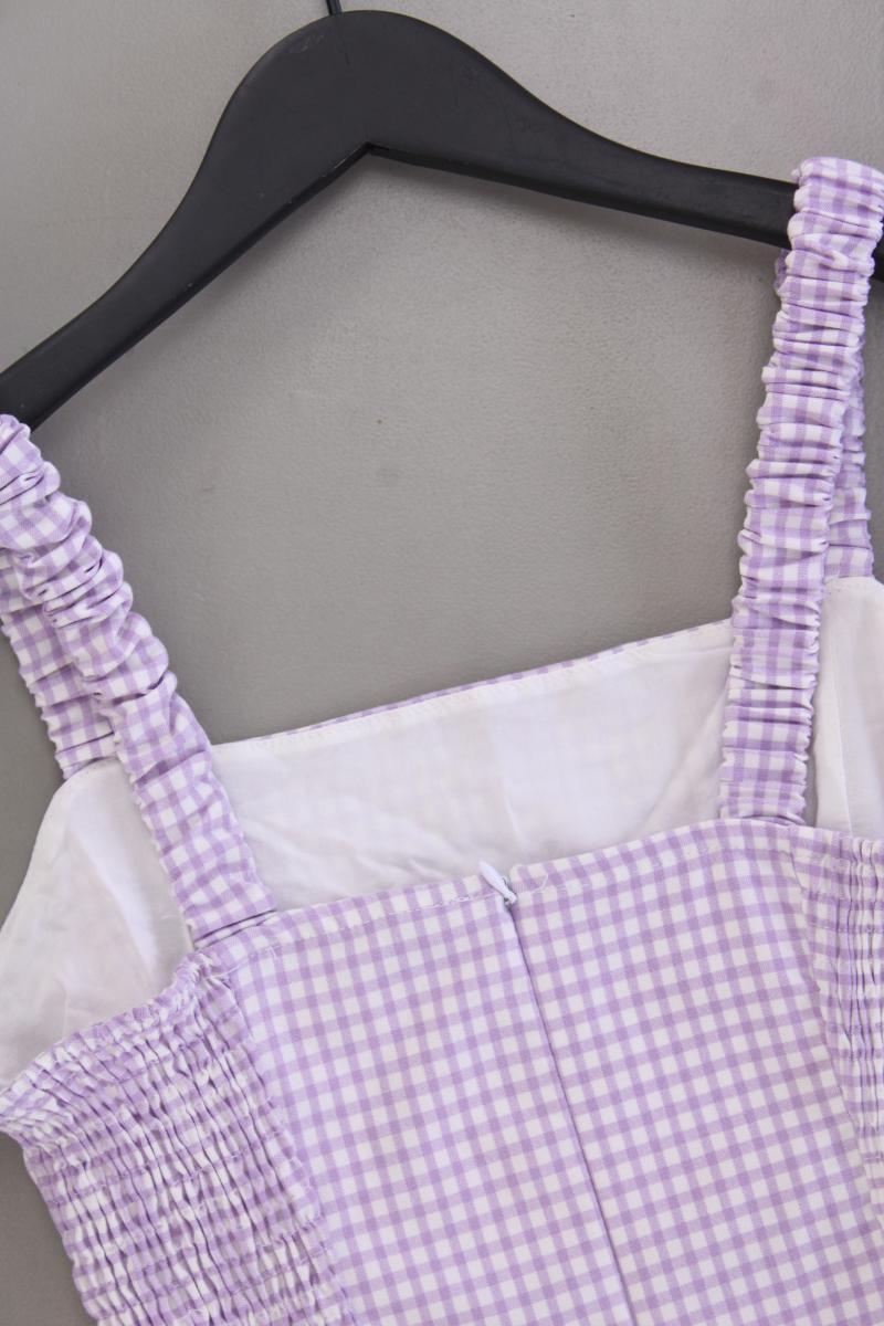 Pull&Bear Trägerkleid Gr. S kariert lila aus Viskose