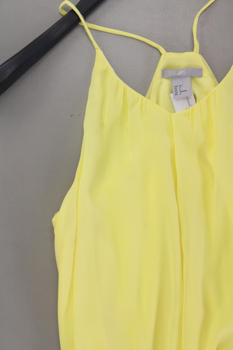 H&M Maxikleid Gr. 36 mit Gürtel Träger gelb aus Polyester