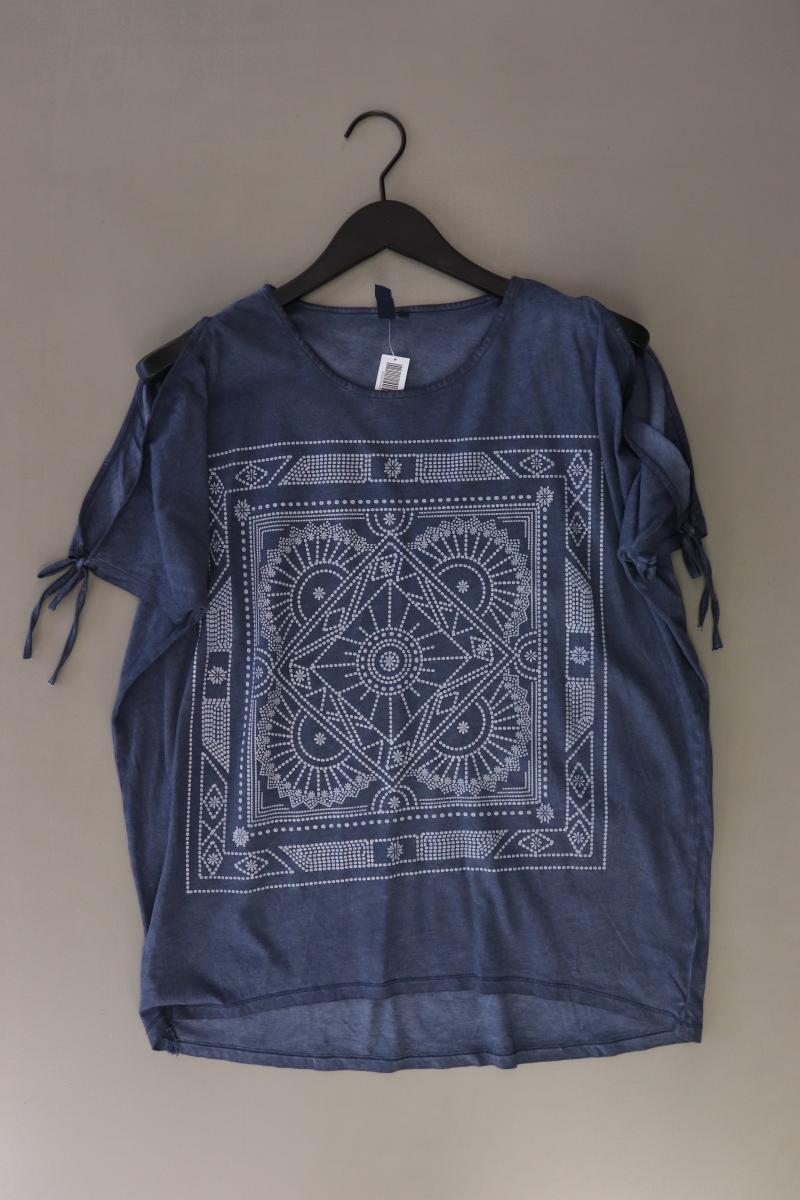s.Oliver Printshirt Gr. M Kurzarm blau aus Baumwolle