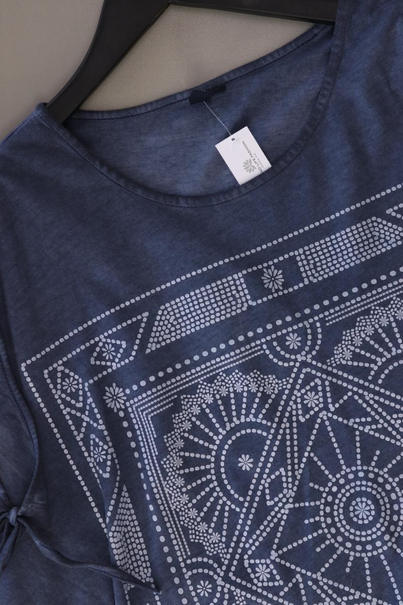 s.Oliver Printshirt Gr. M Kurzarm blau aus Baumwolle