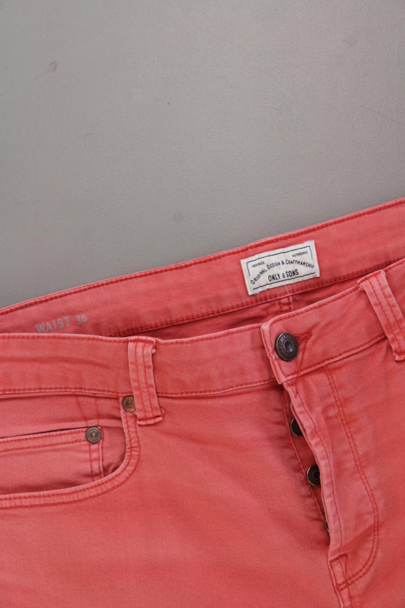 ONLY & SONS Shorts für Herren Gr. W36 rot aus Baumwolle