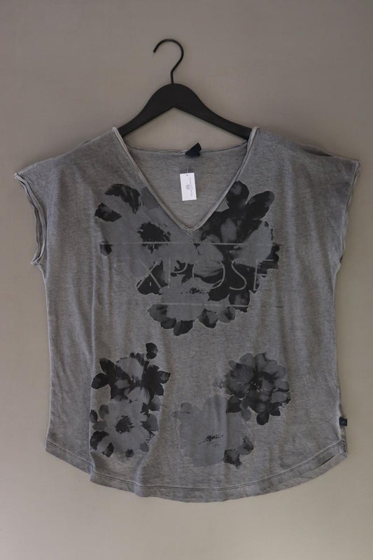 s.Oliver Shirt mit V-Ausschnitt Gr. L Kurzarm grau aus Baumwolle