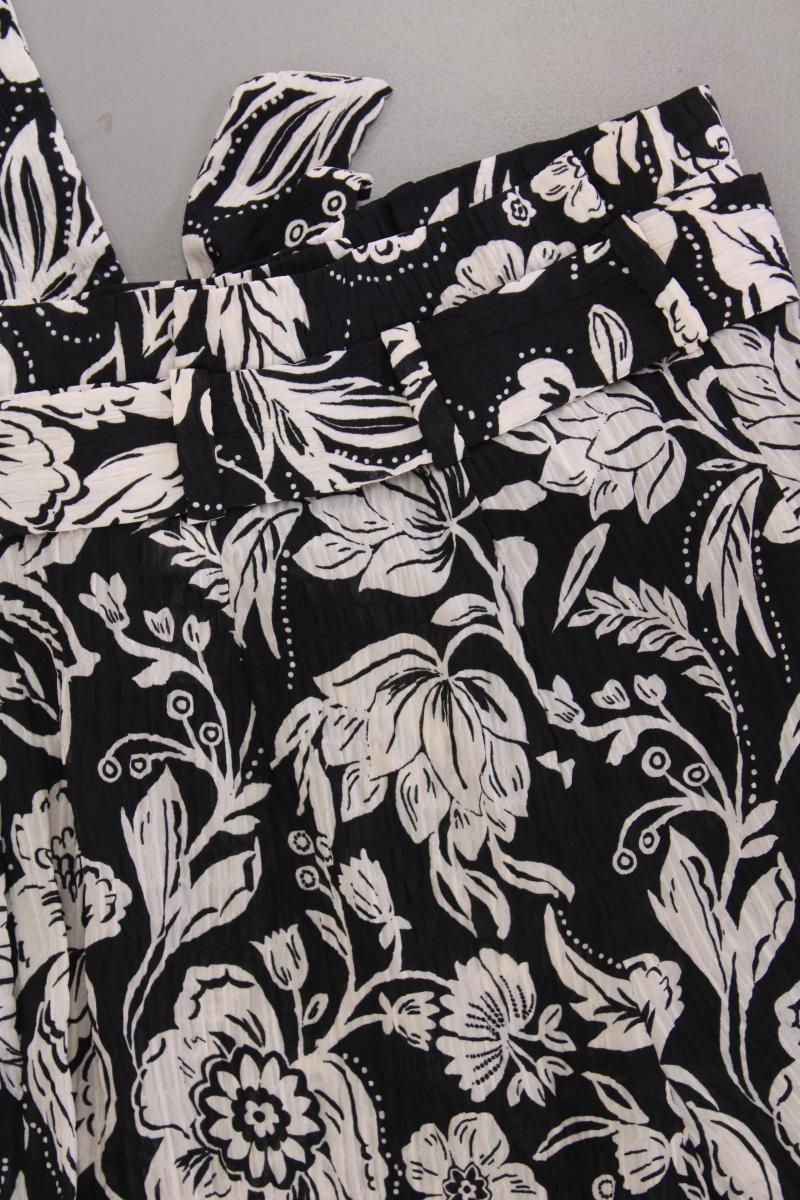 Zara Stoffhose Gr. XS mit Blumenmuster neuwertig schwarz aus Polyester