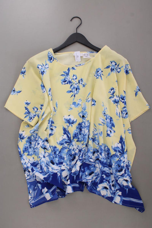 Paola Kurzarmbluse Gr. 46 mit Blumenmuster neuwertig gelb aus Polyester