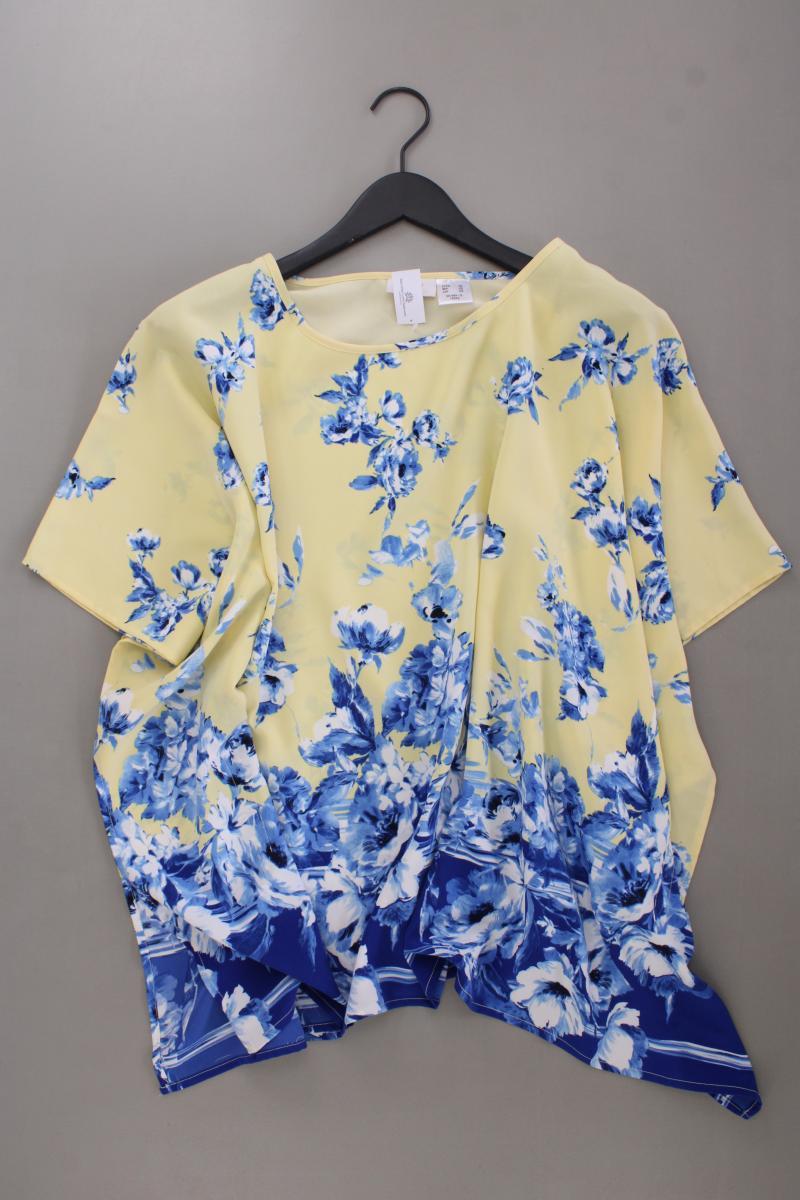 Paola Kurzarmbluse Gr. 46 mit Blumenmuster neuwertig gelb aus Polyester