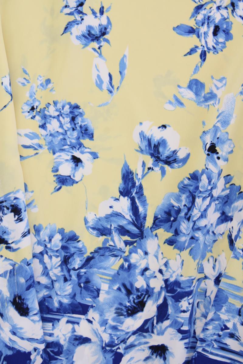 Paola Kurzarmbluse Gr. 46 mit Blumenmuster neuwertig gelb aus Polyester