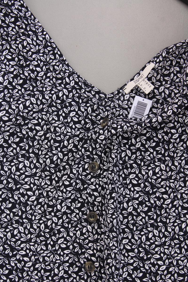 Esprit Ärmellose Bluse Gr. 42 mit Blumenmuster neuwertig blau aus Viskose
