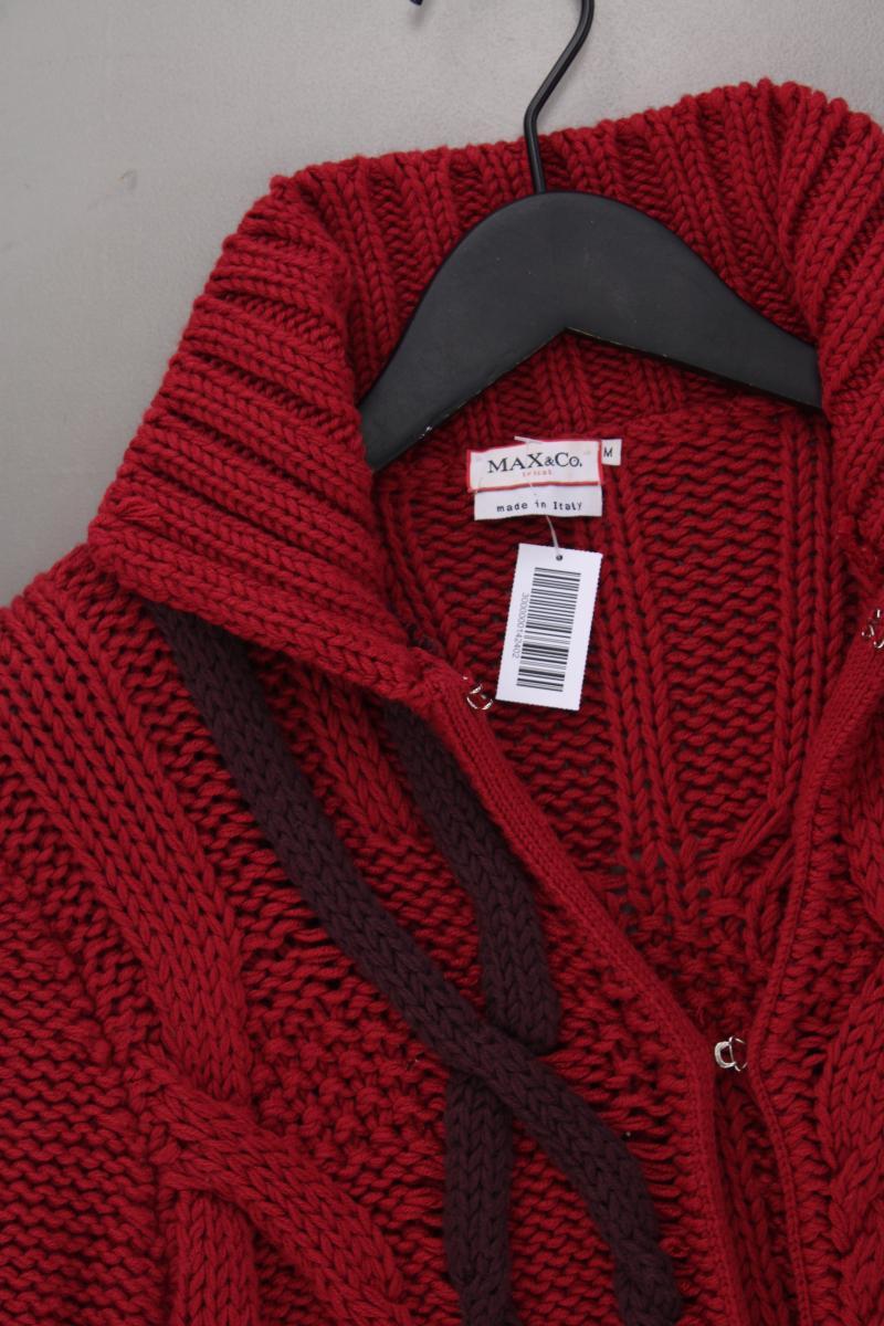 MaxCo. Strickjacke Gr. M Langarm rot aus Wolle