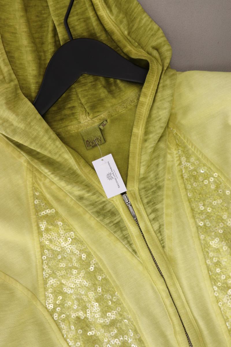 Liberty Sweatjacke Gr. XL Langarm grün aus Baumwolle