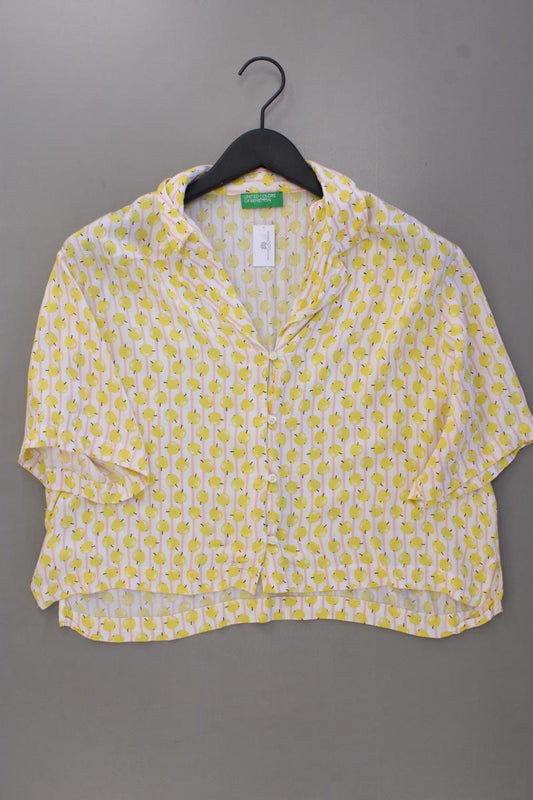 United Colors of Benetton Bluse mit Obstmuster Gr. S neuwertig Kurzarm gelb
