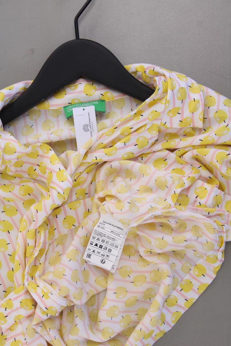 United Colors of Benetton Bluse mit Obstmuster Gr. S neuwertig Kurzarm gelb