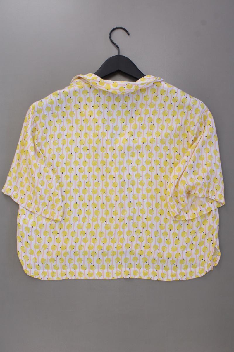 United Colors of Benetton Bluse mit Obstmuster Gr. S neuwertig Kurzarm gelb