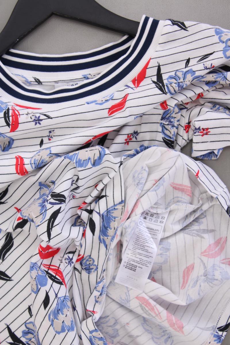 edc by Esprit Ringelshirt Gr. S gestreift Kurzarm weiß aus Baumwolle