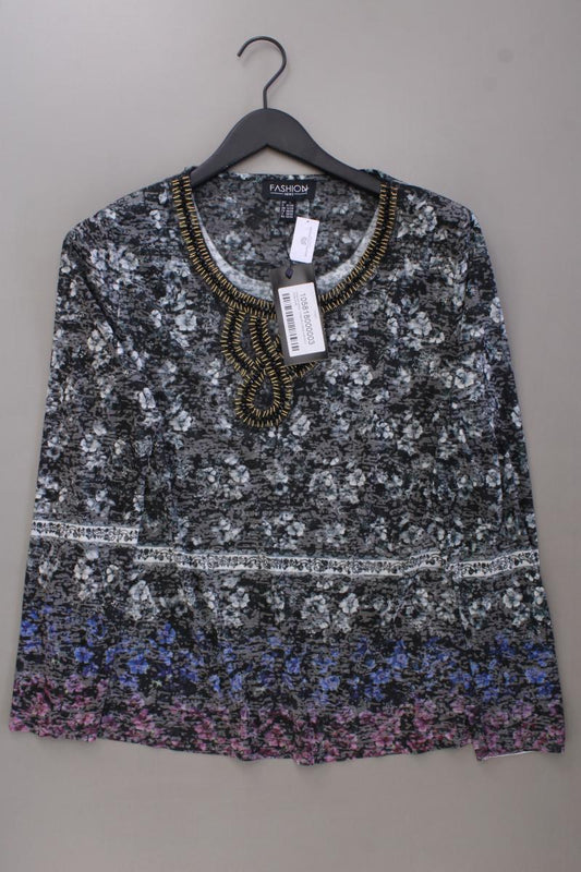Fashio News Langarmshirt Gr. 44/46 mit Blumenmuster neu mit Etikett grau