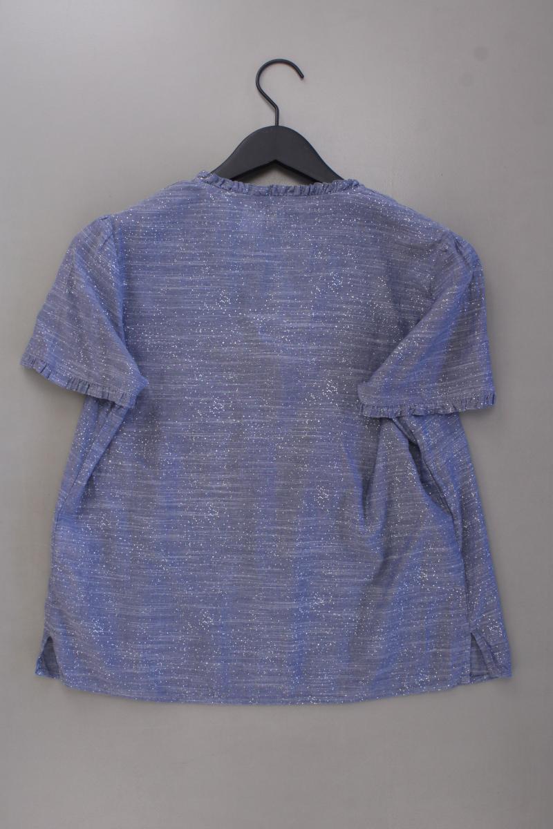 Esprit Kurzarmbluse Gr. 38 blau aus Baumwolle