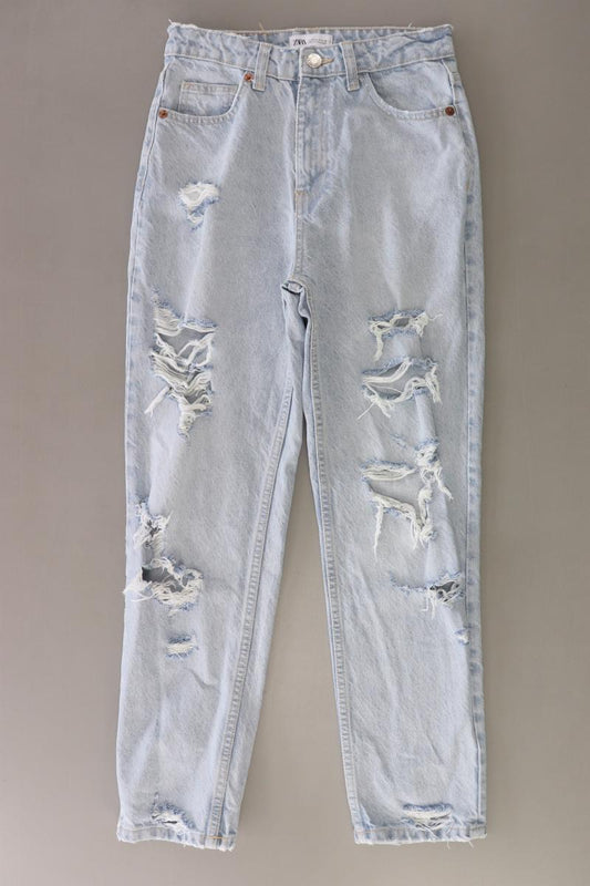 Zara Straight Jeans Gr. 36 blau aus Baumwolle