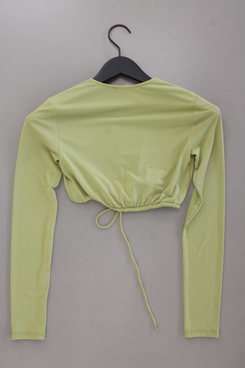 Pull&Bear Cropped Shirt Gr. S Langarm grün