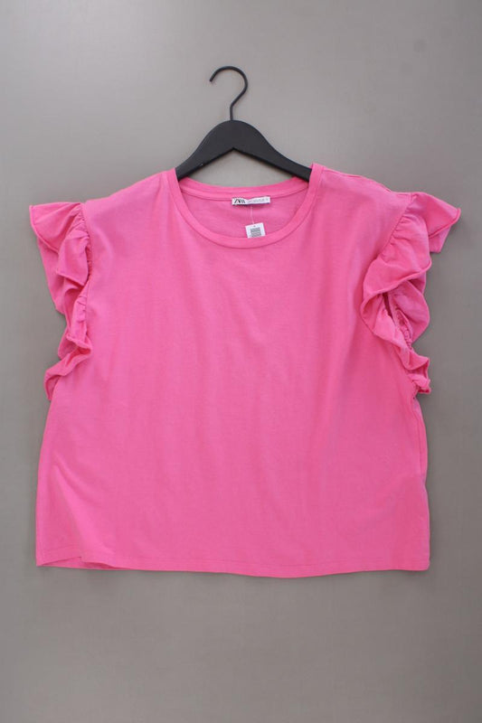 Zara T-Shirt Gr. L Kurzarm pink aus Baumwolle