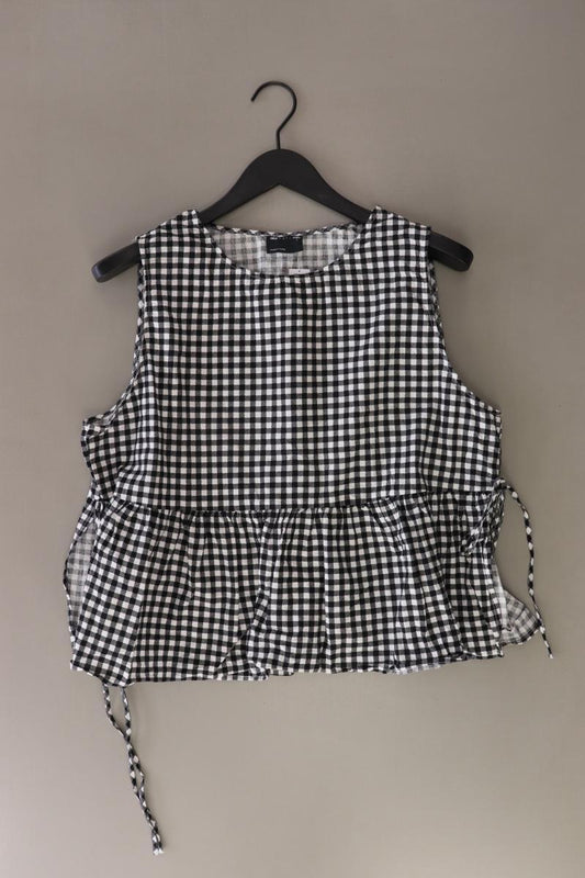 Asos Karobluse Gr. 44/46 kariert Ärmellos schwarz aus Baumwolle