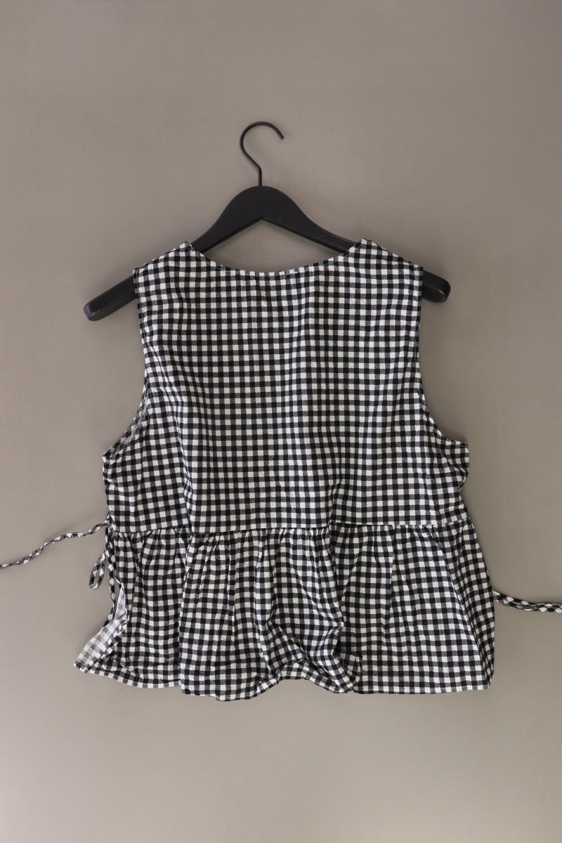 Asos Karobluse Gr. 44/46 kariert Ärmellos schwarz aus Baumwolle