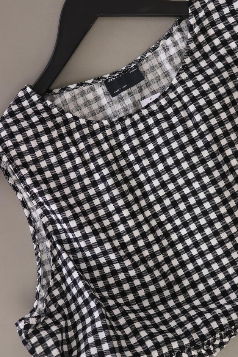 Asos Karobluse Gr. 44/46 kariert Ärmellos schwarz aus Baumwolle