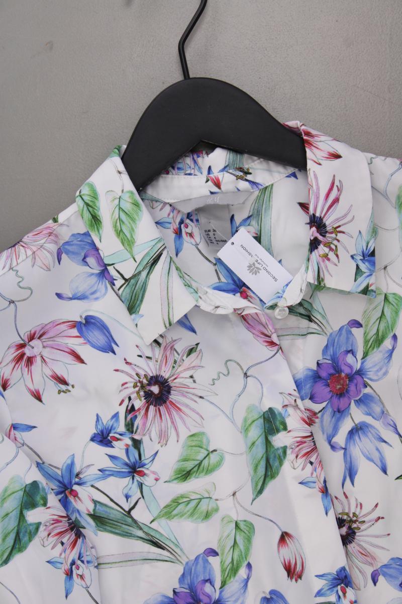 H&M Langarmbluse Gr. 36 mit Blumenmuster neuwertig mehrfarbig aus Polyester