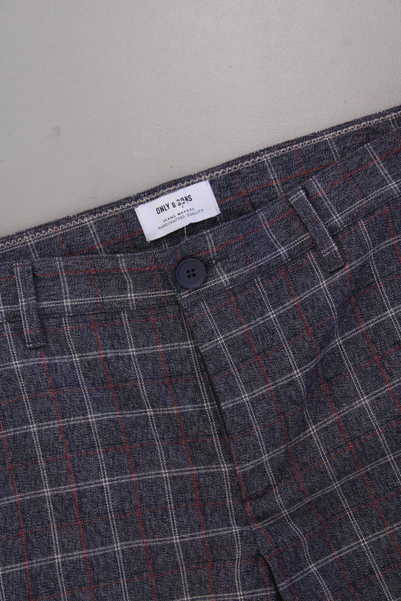 ONLY & SONS Chino Shorts für Herren Gr. W31 kariert grau aus Polyester