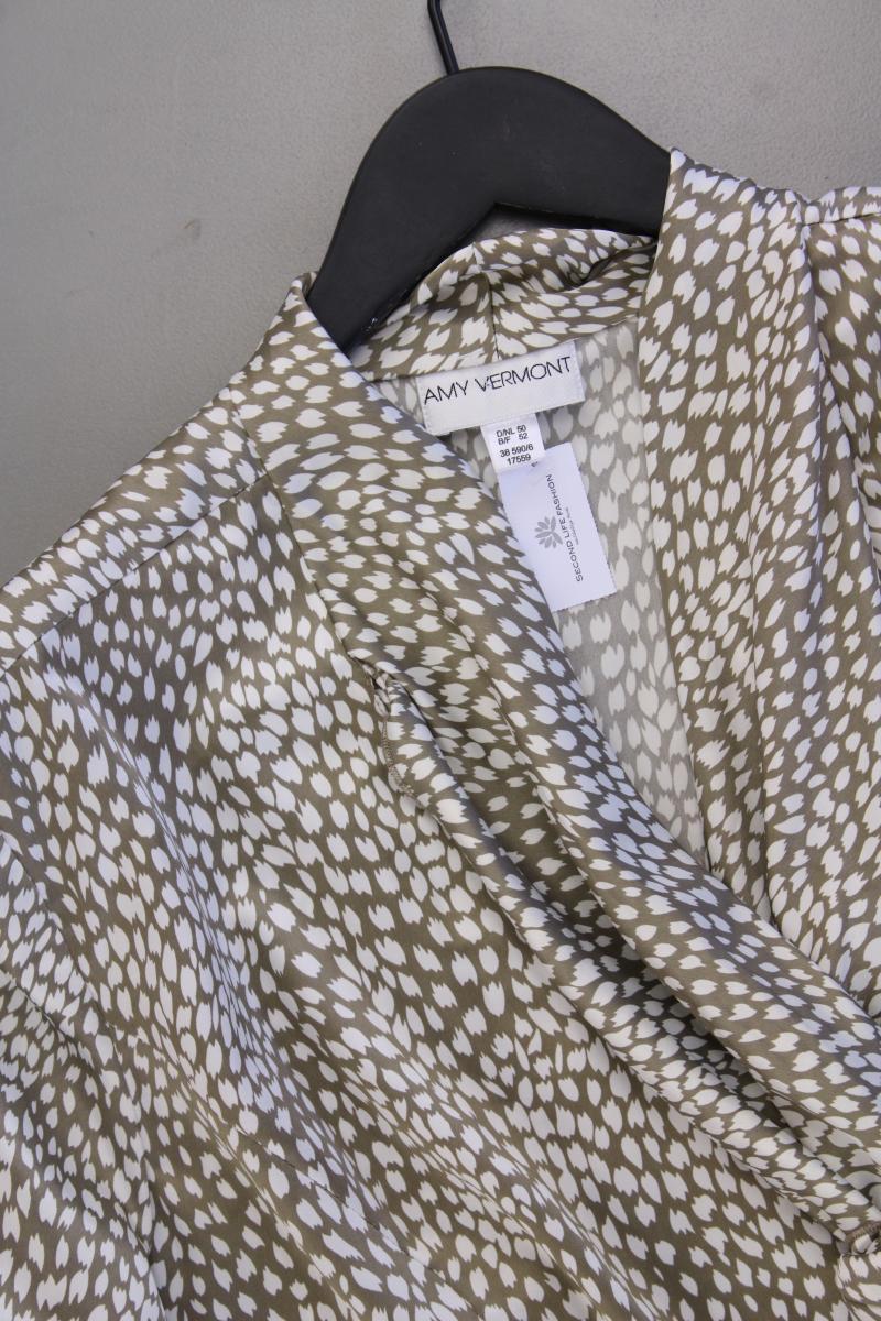 Amy Vermont Schluppenbluse Gr. 50 Kurzarm grau aus Polyester