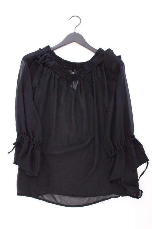 Sienna Classic Bluse Gr. 40 3/4 Ärmel mit Carmen-Ausschnitt schwarz