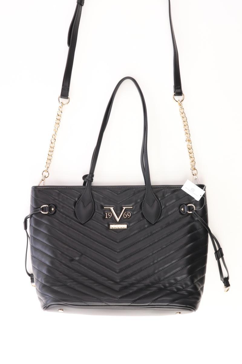 v1969 Schultertasche schwarz aus Kunstleder