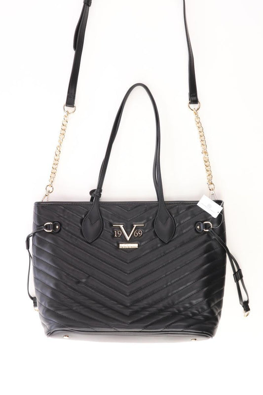 v1969 Schultertasche schwarz aus Kunstleder