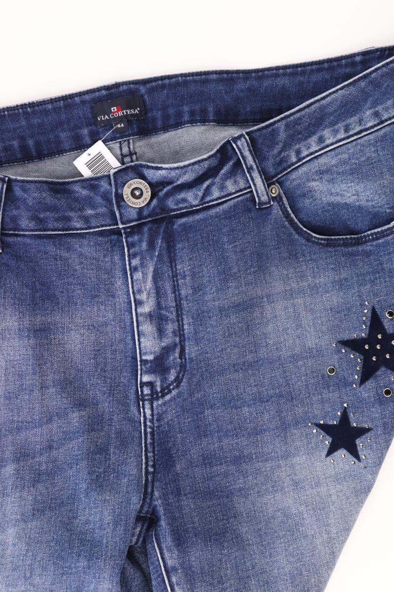 Via Cortesa Straight Jeans Gr. 44 blau aus Baumwolle