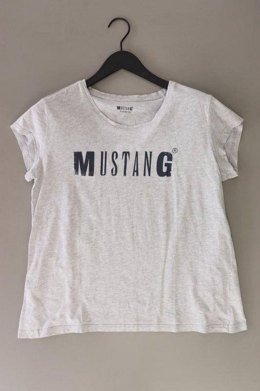 Mustang Printshirt Gr. L Kurzarm grau aus Baumwolle