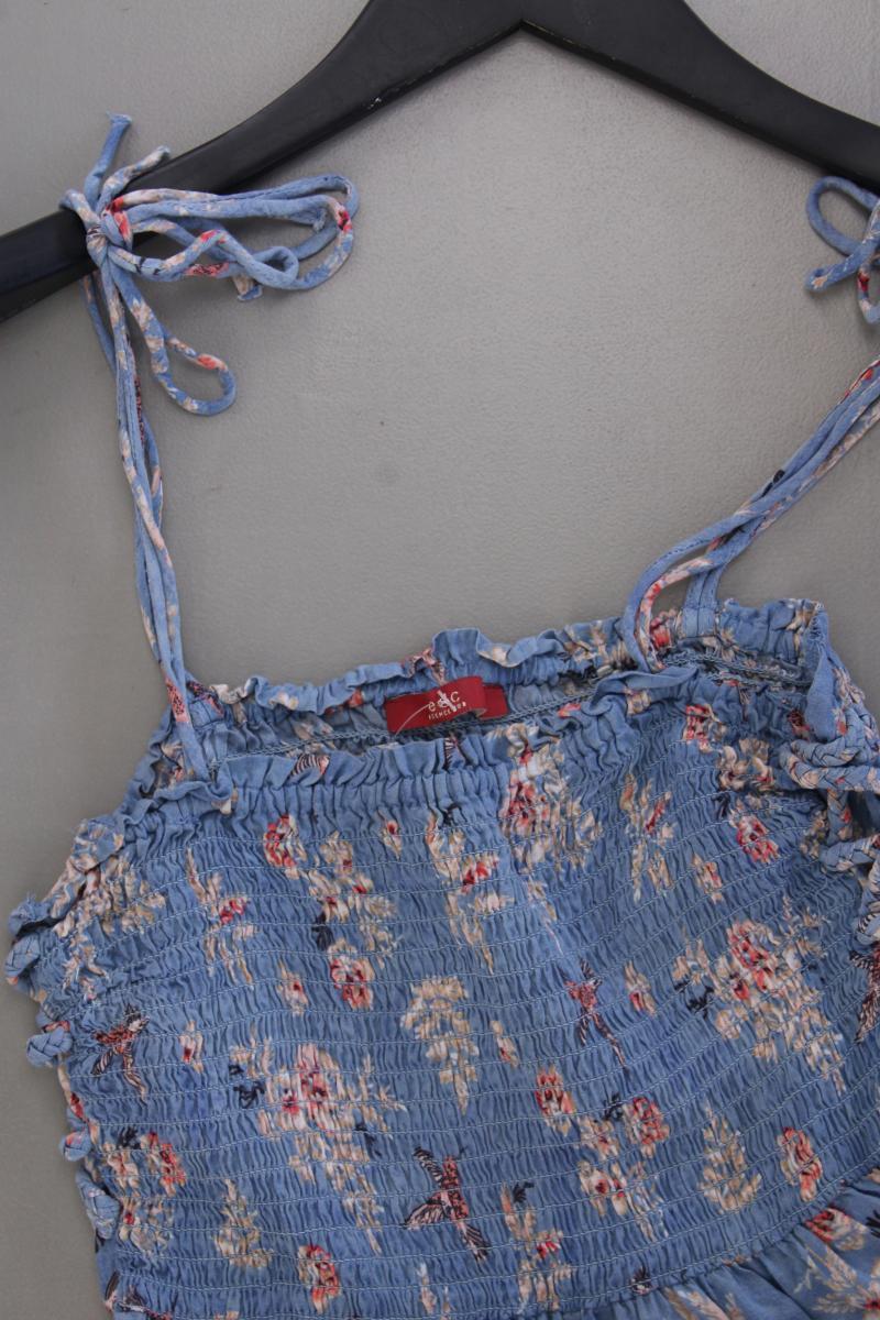 edc by Esprit Maxikleid Gr. 32 mit Blumenmuster Träger blau aus Modal