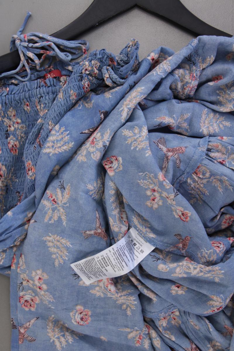 edc by Esprit Maxikleid Gr. 32 mit Blumenmuster Träger blau aus Modal