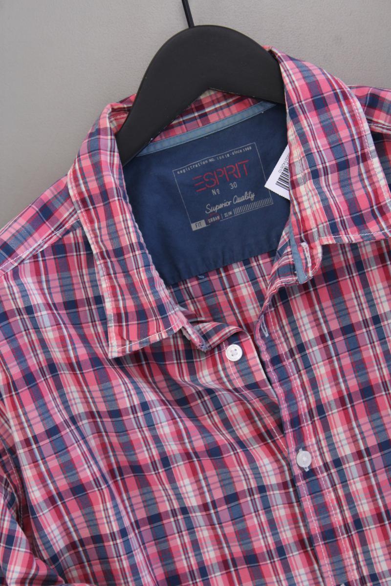 Esprit Karohemd für Herren Gr. XXL kariert Langarm pink aus Baumwolle