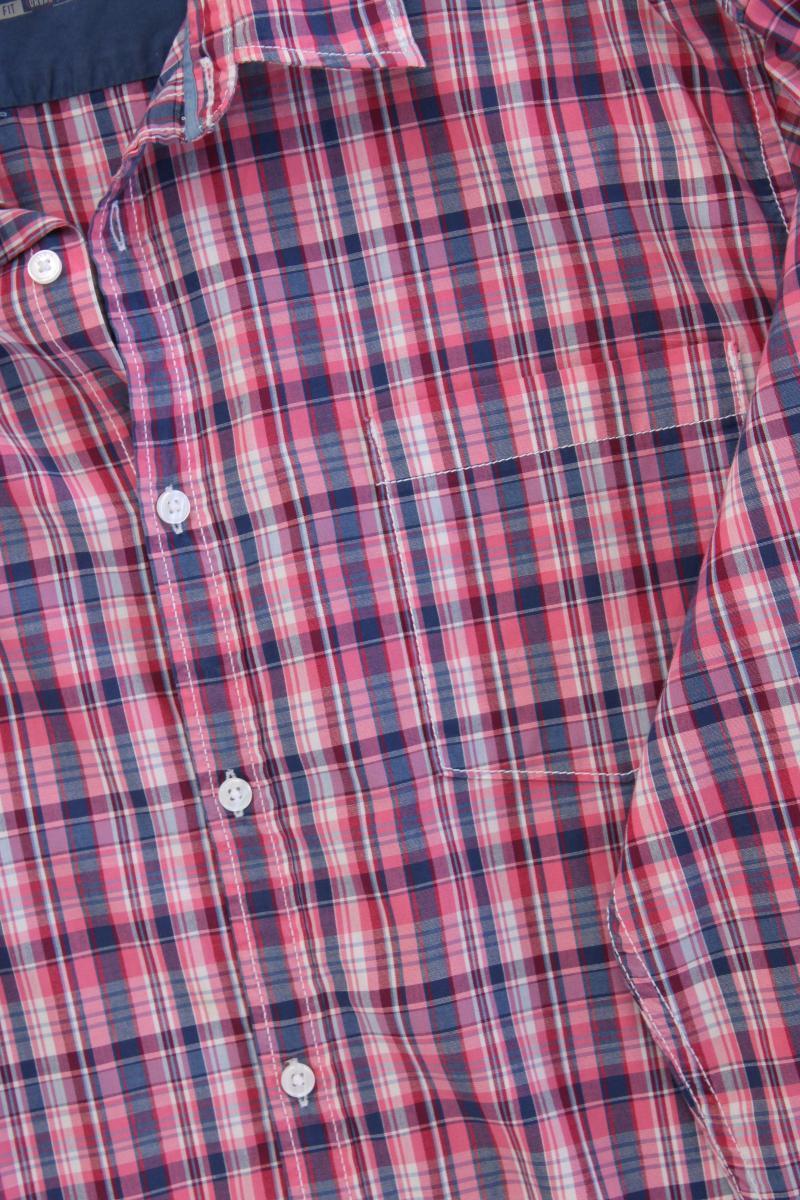 Esprit Karohemd für Herren Gr. XXL kariert Langarm pink aus Baumwolle