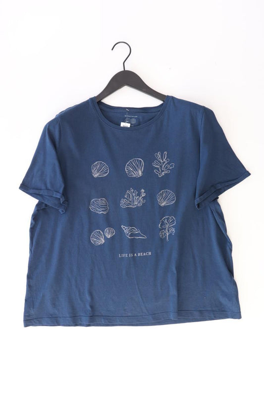 Tom Tailor Printshirt Gr. XXXL Kurzarm blau aus Baumwolle