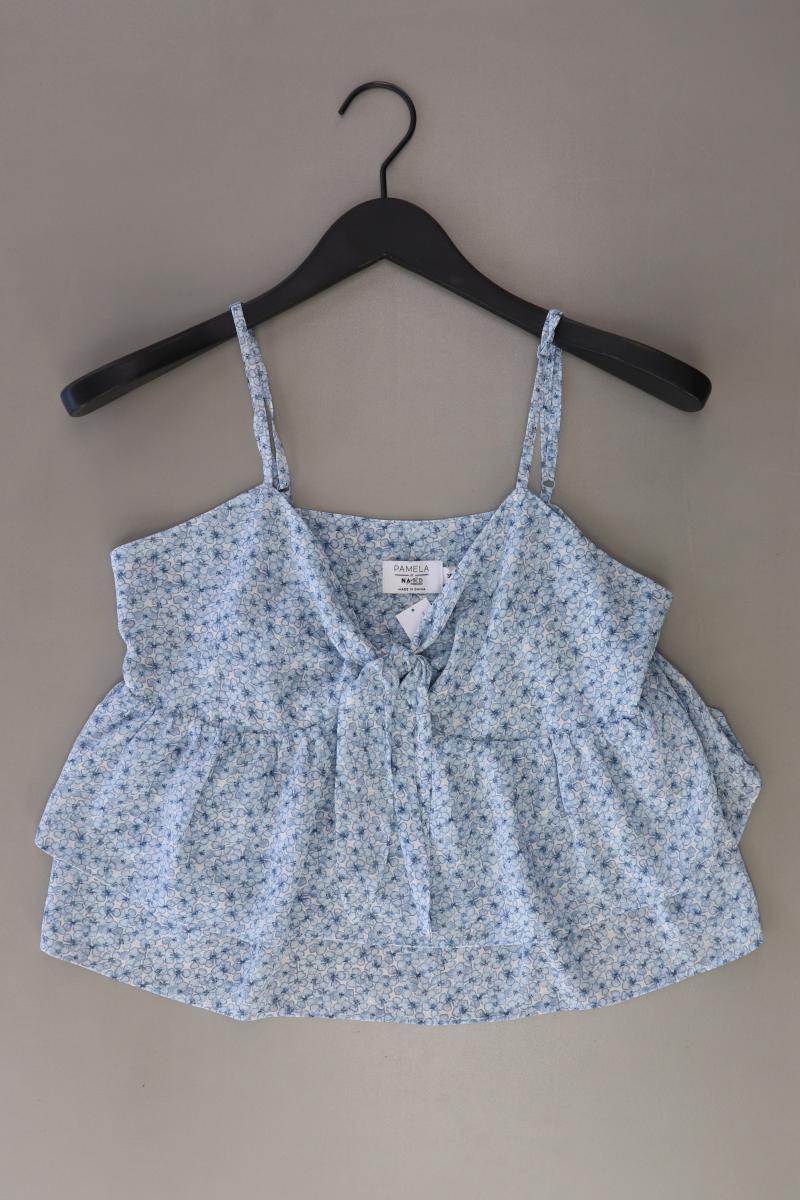 NA-KD x Pamela Top Gr. 36 mit Blumenmuster blau aus Polyester