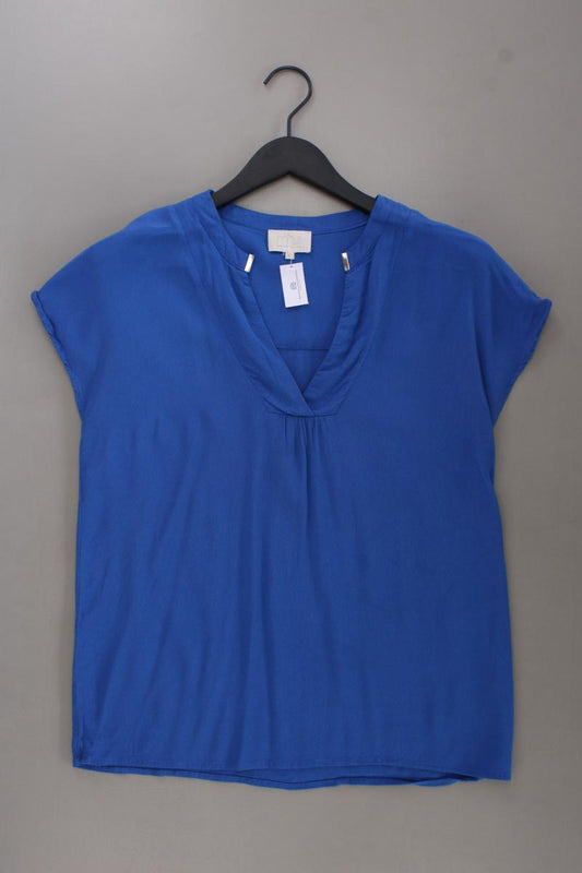 minus Kurzarmbluse Gr. 40 blau aus Viskose